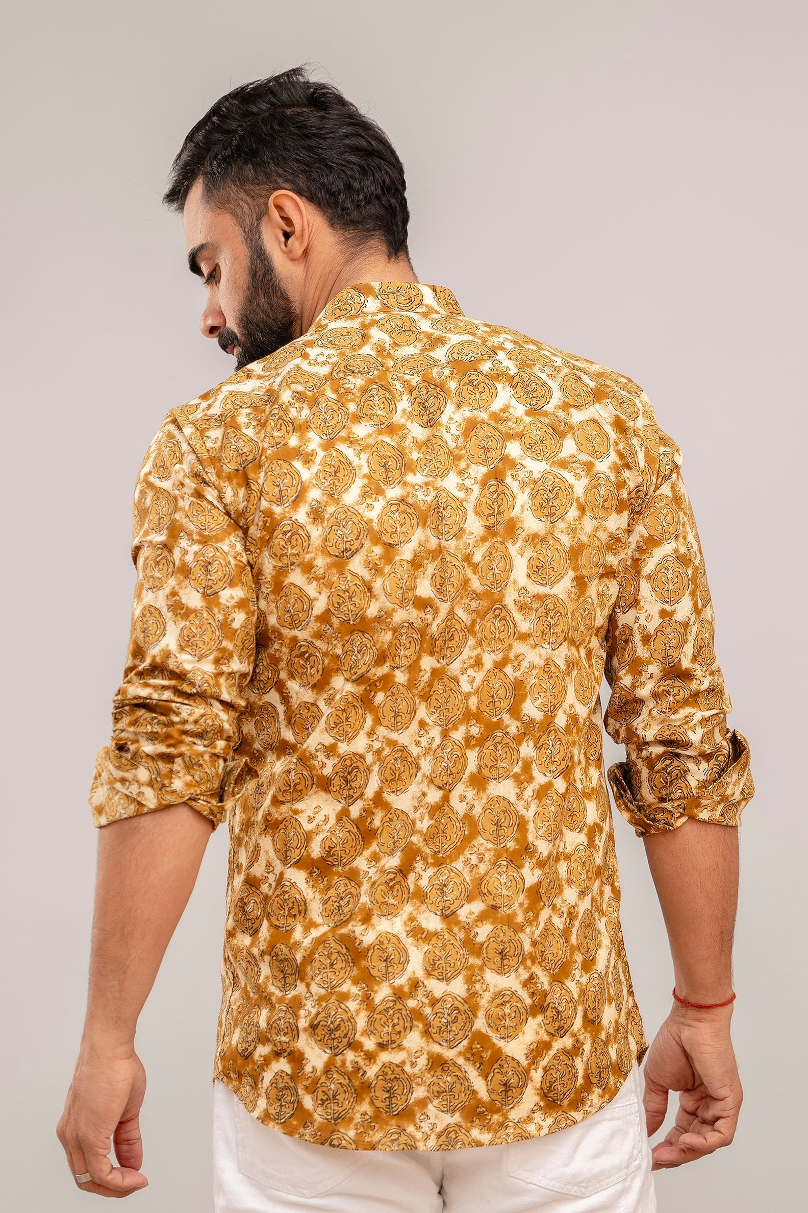 Brown Classic Floral Cotton Shirt - Hukum Jaipur