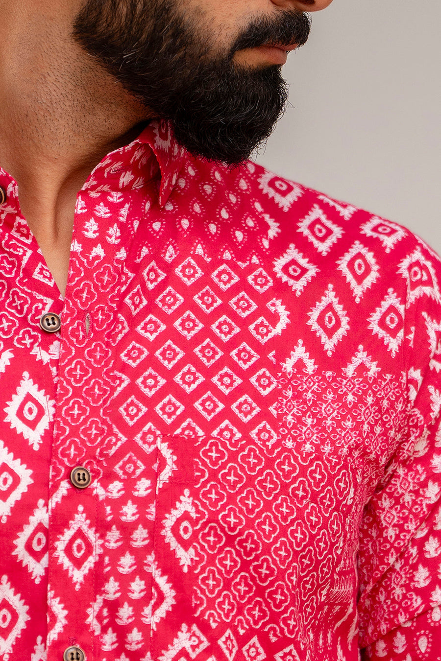 Pink Elegance Patchwork Cotton Shirt — image 7
