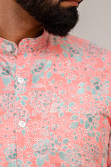 Pink Floral Print Cotton Shirt - Me&My
