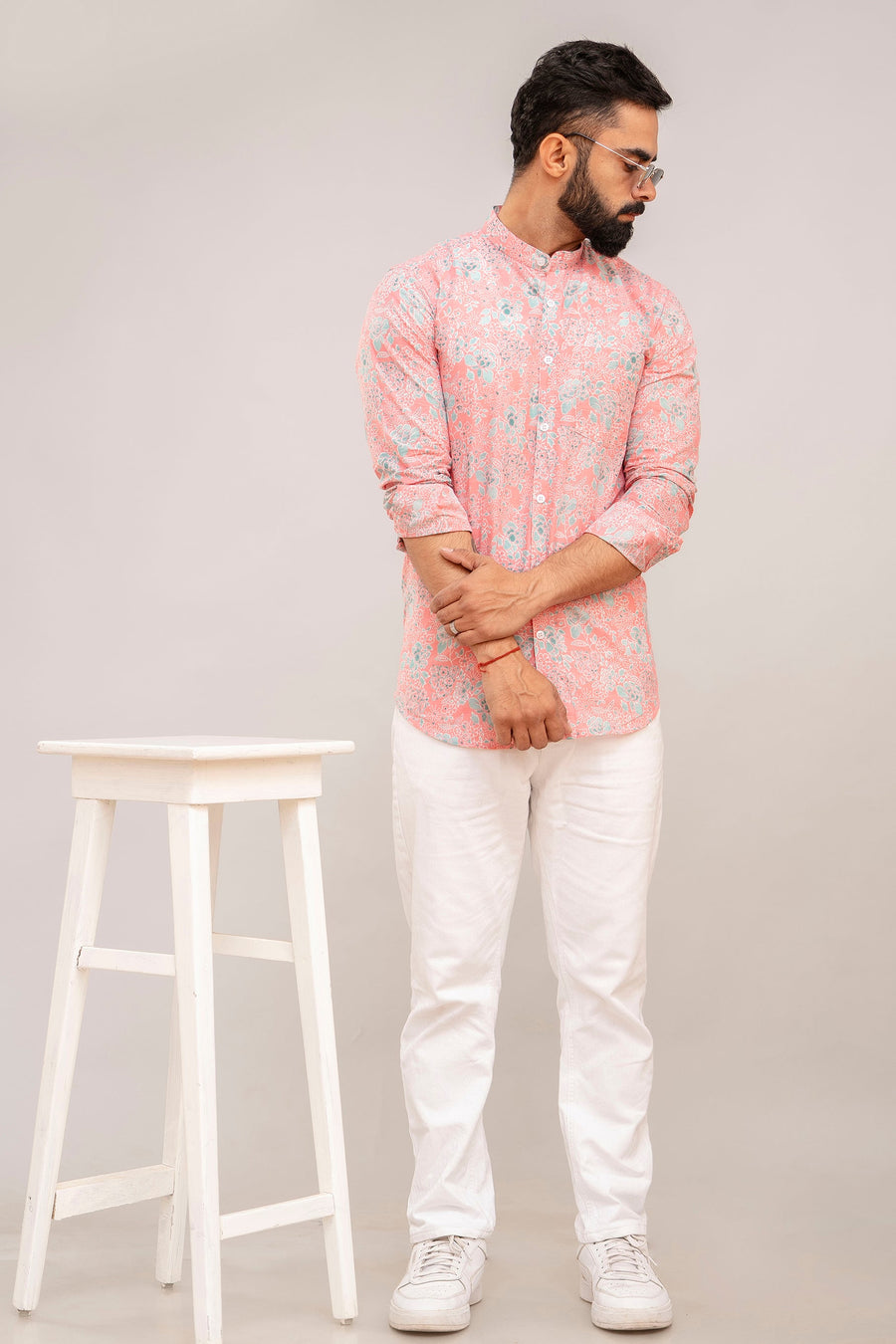 Pink Floral Print Cotton Shirt — image 7