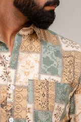 Multicolor Patchwork Print Cotton Shirt - Me&My
