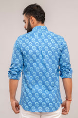Classic Blue Bloom Floral Cotton Shirt - Me&My