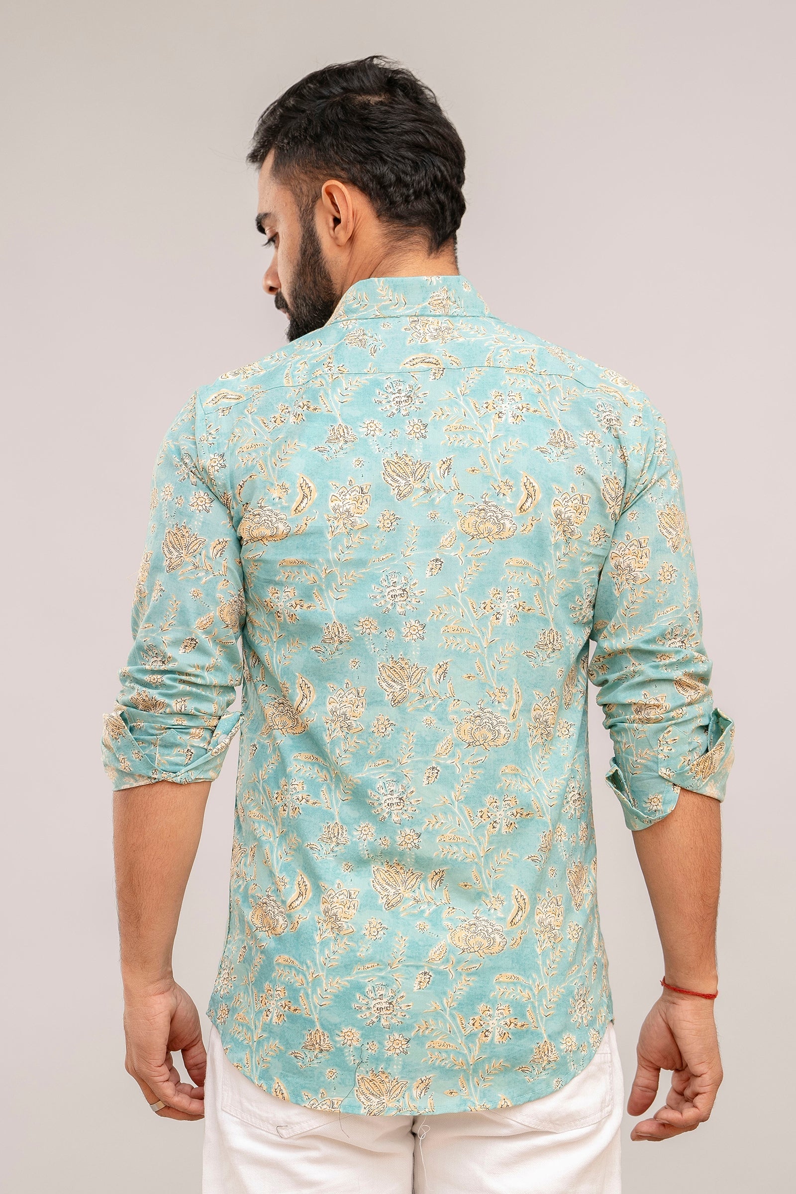 Green Oasis Botanical Print Cotton Shirt - Hukum Jaipur