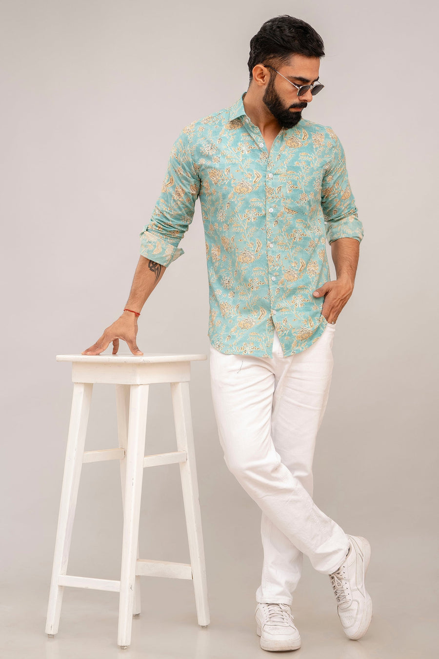 Green Oasis Botanical Print Cotton Shirt — image 7