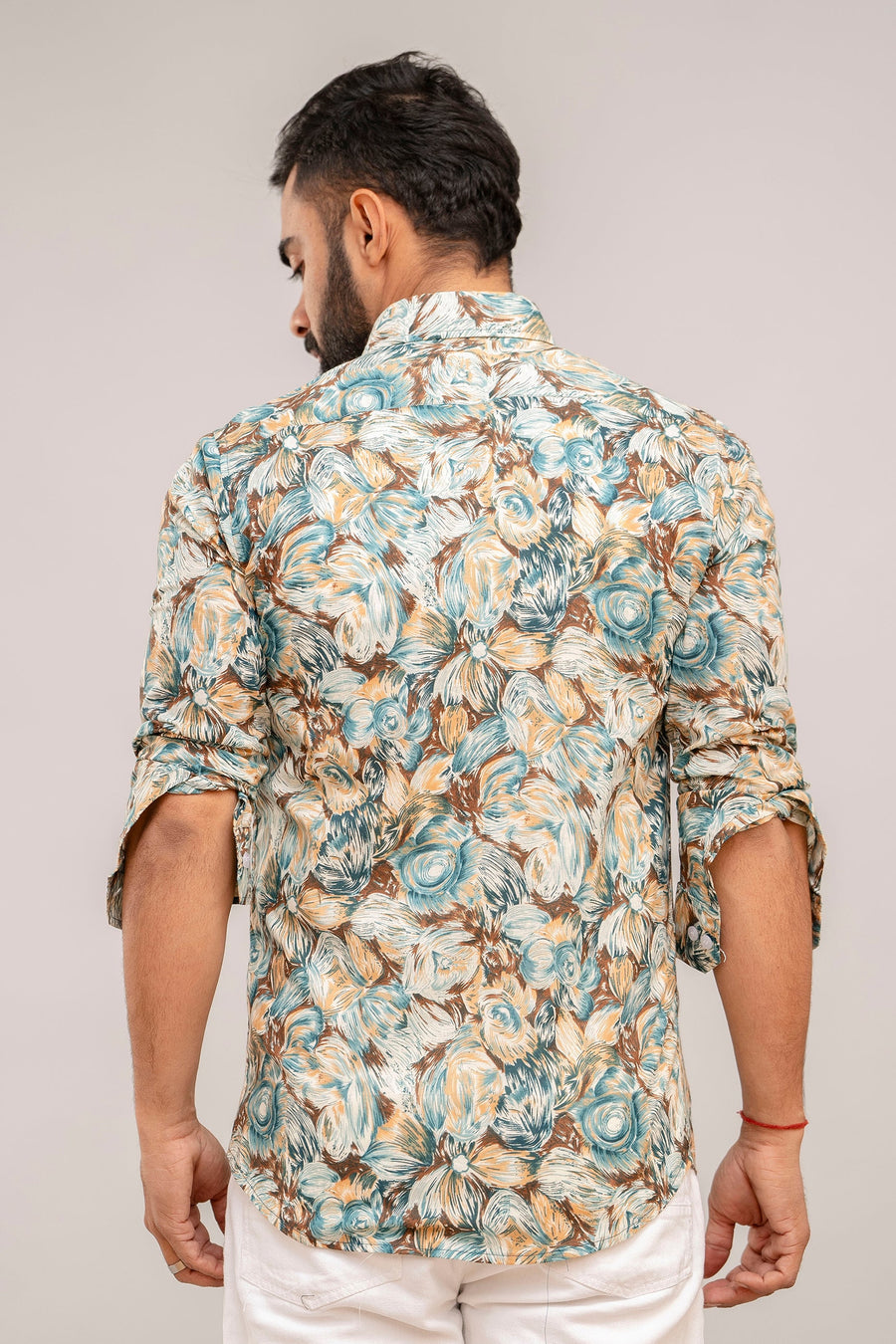 Vibrant Multicolor Botanical Print Cotton Shirt — image 6