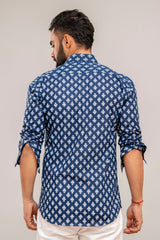 Indigo Bloom Floral Cotton Shirt - Me&My